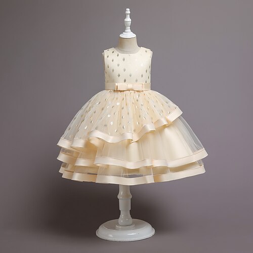 

Bambino Da ragazza Vestito da festa Pop art Vestito Abito da battesimo Girocollo Senza maniche Da principessa Vestito 3-10 anni Estate Champagne Verde chiaro Blu Reale