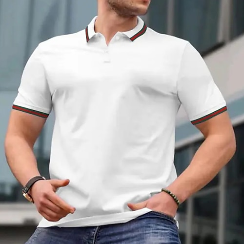 

Per uomo POLO Camicia da golf Golf Esterno Giornaliero Collo a polo Maniche corte Moda Informale Liscio Estate Bianco Blu marino scuro Verde scuro Grigio POLO