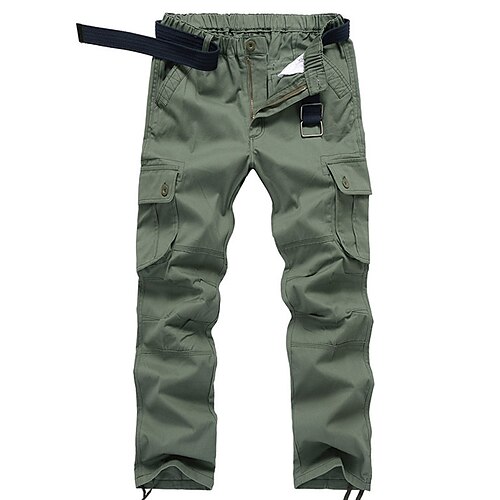 Mens Cargo Pants Cargo Trousers Trousers Elastic Waist Leg Drawstring 6  Pocket Plain Comfort Outdoor Daily Going out 100 Cotton Fashion Streetwear  Black Army Green 2023  US 3839