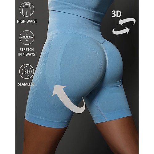 

pantaloncini da allenamento corti da motociclista da donna sollevamento del culo senza cuciture controllo della pancia senza cuciture sollevamento del culo vita alta yoga fitness palestra allenamento