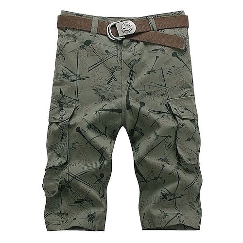 

Homens Bermuda Cargo Calção Shorts de Trilha Bolso multi Corte alto Perna reta Côr Camuflagem Exterior Esportes Comprimento da panturrilha Casual Diário Clássico Roupa Esportiva Cáqui Cinza Claro