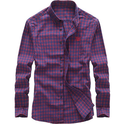 

Per uomo Camicia Maglietta informale Vino Blu Blu scuro Manica lunga Alfabetico Reticolo Colletto italiano visibile Informale Giornaliero Stampa Abbigliamento Streetwear Moda Classico