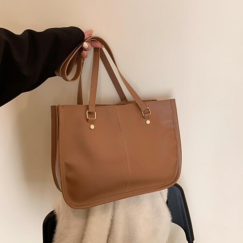 

Per donna Sacca pelle sintetica Shopping Giornaliero Massima capacità Traspirante Duraturo Tinta unica Nero Bianco Marrone
