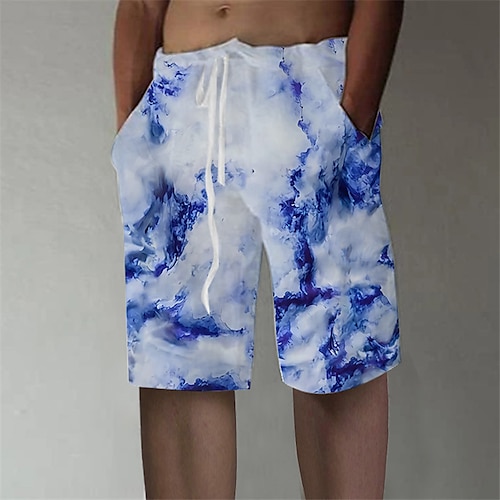 

Herre Sommershorts Strandshorts Løstsittende shorts Snorer Elastisk midje Grafisk Fargeblokk Pustende Myk Kort Avslappet Daglig Ferie Gatemote Hawaiisk Svart Blå Mikroelastisk