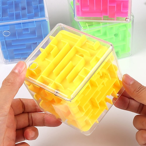 

Laberinto 3d cubo mágico transparente rompecabezas de seis lados cubo de velocidad bola rodante juego cubos laberinto juguetes para niños educativos