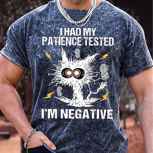 

Per uomo maglietta Magliette grafiche Camicia 100% cotone lavaggio acido Camicia fresca Pop art Gatto Girocollo Stampa a caldo Da tutti i giorni Da mare Manica corta Stampa Abbigliamento 100% cotone