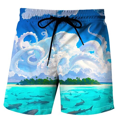 

Herre Surf shorts Badeshorts Sommer shorts Strandshorts Lomme Snørelukning Elastisk Talje Ocean Hurtigtørrende udendørs Ferie I-byen-tøj Boheme Hawaiiansk 1 2