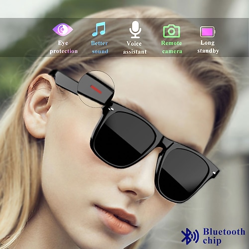 

smarte trådløse sports-bluetooth-hodetelefoner, polariserte solbriller-hodetelefoner, vanntett håndfri samtale, ergonomisk design hurtiglading for ios og android