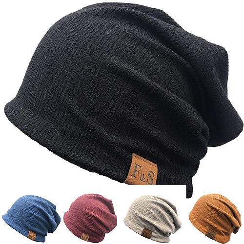 

Herre Beanie hat Gul Vin Bomuld Strikket Basale Varm Moderne Moderne Dagligdagstøj Ferierejse Ensfarvet / almindelig farve letvægtsmateriale Praktisk