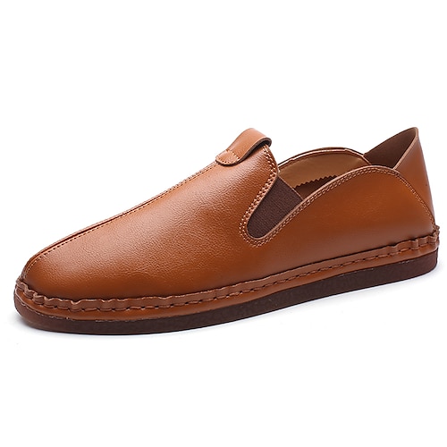 

Herren Turnschuhe Loafer Slip On Slip-on-Sneakers Loafer fahren Brautkleider schlicht Täglich Wanderschuhe PU Atmungsaktiv Stiefeletten / Stiefeletten Schwarz Weiß Braun Sommer