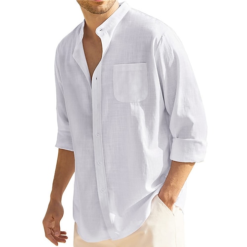 Mens Linen Casual Linen Button Down Shirt Long Sleeve Beach Linen Button  Down Shirt In Black, White, And Pink Perfect For Spring And Summer Hawaiian  Holidays Basic Clothing Apparel From Earthcn, $38.75