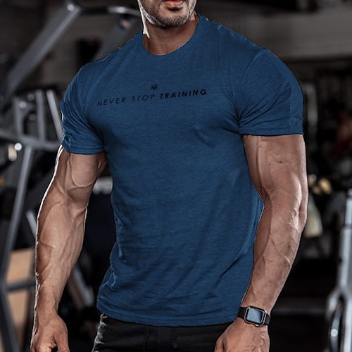 

Per uomo Camicia da allenamento T-shirt da corsa Manica corta Superiore Sportivo Athleisure Traspirante Traspirazione umidità Morbido Fitness Allenamento in palestra Corsa abbigliamento sportivo