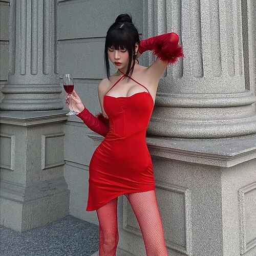 

Ragazze piccanti Y2K Anno 2000 Vestiti Costumi Sexy Per donna Giapponese Costumi Cosplay Nero / Rosso