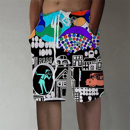 

Homens Calção Shorts de verão Shorts de praia Shorts largos Com Cordão Cintura elástica Gráfico Desenho Animado Carro Respirável Macio Curto Casual Diário Feriado Roupa de rua Designer Vermelho Azul