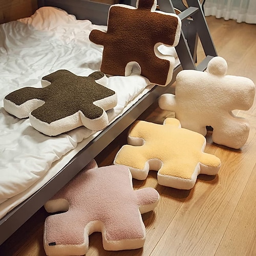 

Lamm-Samt-Puzzle-Kissen geformtes Kissen Neuheit-Stil-Kissen Heim-Futon-Kissen-Stuhl-Kissen-Taillenstütze