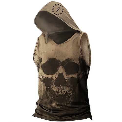 

Herren Hoodie Sweatshirt Kapuze Braun Mit Kapuze Graphic Totenkopf Motiv Bedruckt Sport Natur Täglich Sport 3D-Druck Basic Designer Brautkleider schlicht Frühling Sommer Bekleidung Kapuzenpullover