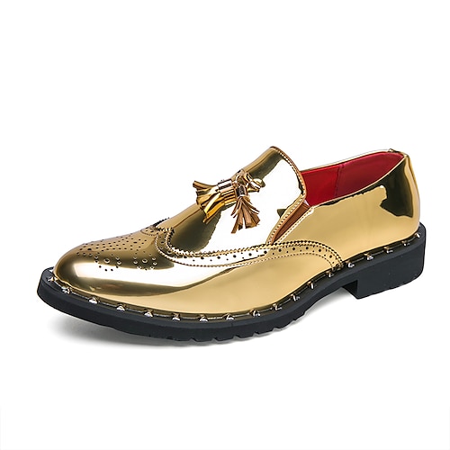 

Homens Mocassins e Slip-Ons Sapatos de vestir Mocassins Tassel Casual Clássico Diário Couro Ecológico Dourado Primavera Verão