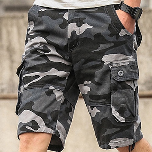 

Herren Cargo Shorts Kurze Hosen Shorts Kurze Hosen Bein Kordelzug 6 Tasche Bedruckt Glatt Komfort Outdoor Täglich Ausgehen 100% Baumwolle Modisch Strassenmode Armeegrün Blau