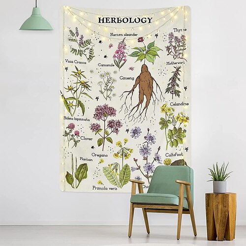 

pflanze kräuter wandteppich kunst dekor floral vintage wandbehang hintergrund vorhang hause schlafzimmer wohnzimmer dekoration