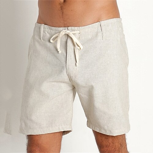 

Herren Shorts Kurze Hosen Leinenshorts Kurze Hosen Sommer-Shorts Strandshorts Kurze Hosen Glatt Atmungsaktiv Weich Kurz Casual Täglich Festtage Leinen / Baumwoll Mischung Modisch Strassenmode Weiß