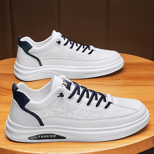 

Hombre Zapatillas de deporte Mirada deportiva Zapatillas de skate Casual Deportivo Zapatos de Paseo PU Transpirable Blanco / Azul Verde Gris Primavera