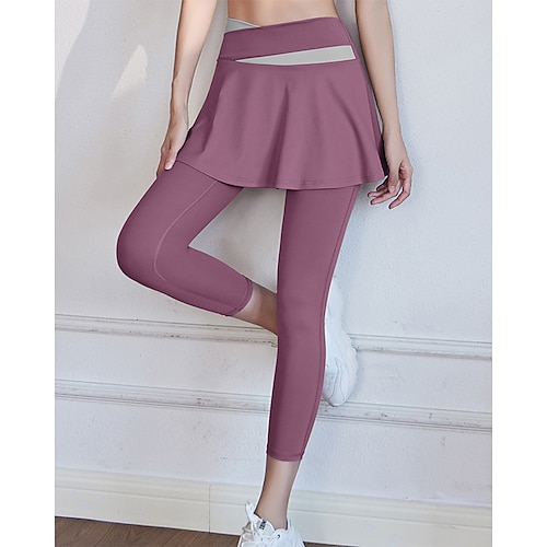 

Per donna Leggings per lo yoga 2 in 1 Fasciante in vita Sollevamento dei glutei Yoga Fitness Allenamento in palestra Pantaloni Color Block Nero Rosso Blu Elastene Gli sport Abbigliamento sportivo