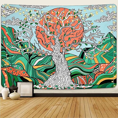 

peinture style grand mur tapisserie arbre de vie art décor photographie toile de fond couverture rideau suspendu maison chambre salon décoration