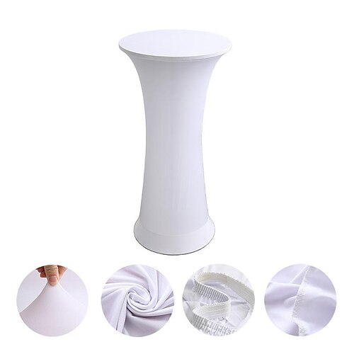 

Nappe ronde de cocktail couverture extensible blanc noir rouge nappe ajustée pour la fête en plein air dj salon banquet vendeur mariage