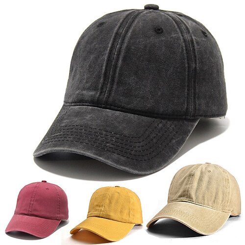 

Per uomo Lavare il berretto da baseball Nero Giallo Cotone Streetwear Moda Informale Esterno Giornaliero Per uscire Liscio Crema solare