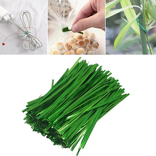 

1500 uds/2 paquetes de bridas para cables de jardinería, bridas de alambre de hierro oblato reutilizables para plantas de flores, vides trepadoras, cuerdas fijas recubiertas multifunción