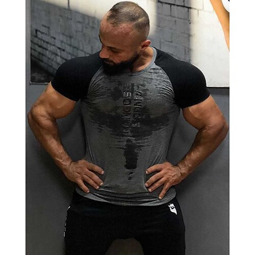 

Per uomo T-shirt da corsa Maglia da palestra Manica corta Superiore Sportivo Athleisure Cotone Traspirante Morbido Corsa Jogging Addestramento abbigliamento sportivo Abbigliamento sportivo Nero