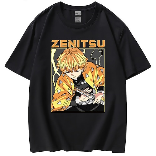 

Dämonentöter: Kimetsu no Yaiba Agatsuma Zenitsu T-Shirt-Ärmel Bedruckt Klassisch Streetstyle T-shirt Für Herren Damen Unisex Erwachsene Heißprägen 100% Polyester Casual