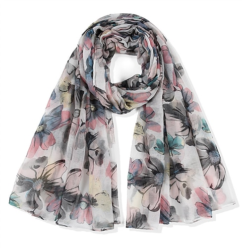 

18090cm blomst voile skjerf langt sjal bandana kvinner elegant trykk skjerf skjerf mote dress up