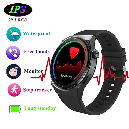 

WO3 PRO Montre intelligente 1.28 pouce Smartwatch Montre Connectée Bluetooth ECG PPG Podomètre Rappel d'Appel Compatible avec Android iOS Hommes Imperméable Longue Veille Mode Mains-Libres IP68