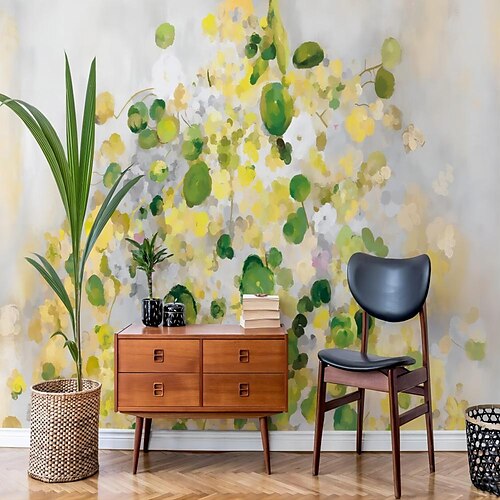 

Botanical Wallpaper Mural Green Plants Wall Covering Sticker Peel and Stick Removable PVC/Vinyl Material Self Adhesive/Adhesive Required Wall Decor for Living Room Kitchen Bathroom
