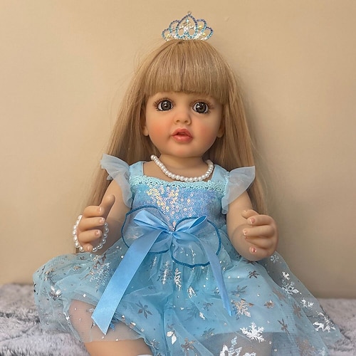 

Betty 55 cm reborn bébé poupée corps entier silicone étanche enfant en bas âge fille poupée princesse réaliste sof touch