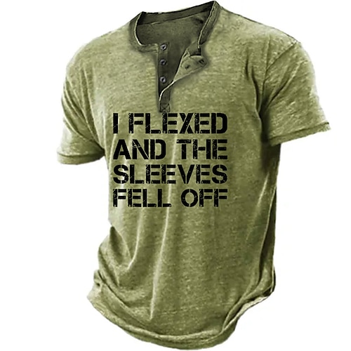 

Per uomo Camicia Henley Magliette Pop art Alfabetico Henley Abbigliamento Stampa 3D Esterno Informale Manica corta Bottone giù Stampa Di tendenza Originale Comodo