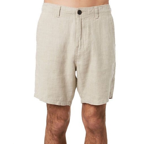 

Homme Short Short en lin Short d'été Short de plage Plein Respirable Doux Court Casual du quotidien Vacances Mélange de Lin Coton Mode Vêtement de rue Blanche Non Elastique