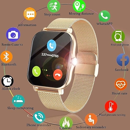 

Q13 Smart Watch Women Bluetooth Call 1.69 Smartwatch Fitness Running Watch Monitoring Blood Pressure Sleep Heart Rate Smart Watch Men Compatible with Xiaomi Samsung Android Phone