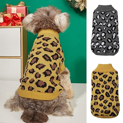 

suéter de gola alta para lazer quente cinza cáqui com estampa de leopardo roupas cherena de pelúcia outono e inverno