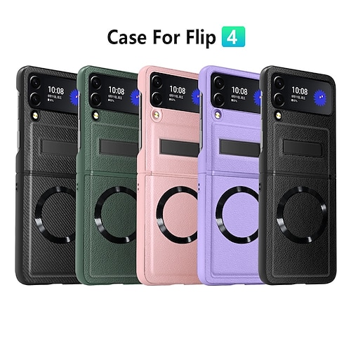 

teléfono Funda Para Samsung galaxia Funda Trasera Z Flip 4 Dar la vuelta Protector de cuerpo completo Antipolvo Color sólido ordenador personal