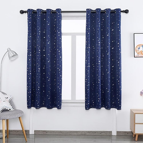 

Blackout Curtain Drapes Farmhouse Grommet/Eyelet Curtain Panels For Living Room Bedroom Door Kitchen Balcony Window Treatments Thermal Insulated Room Darkening