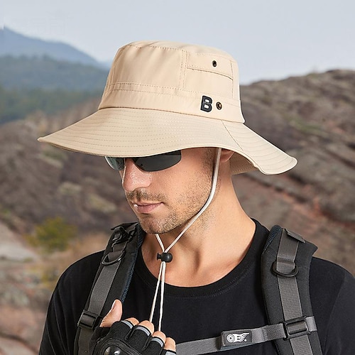 

Homens Mulheres Chapéu de Sol Chapéu Balde Chapéu de pesca Ao ar livre Portátil Proteção Solar UV UPF50 Respirável Chapéu Preto Verde Tropa Bege para Pesca Alpinismo Praia