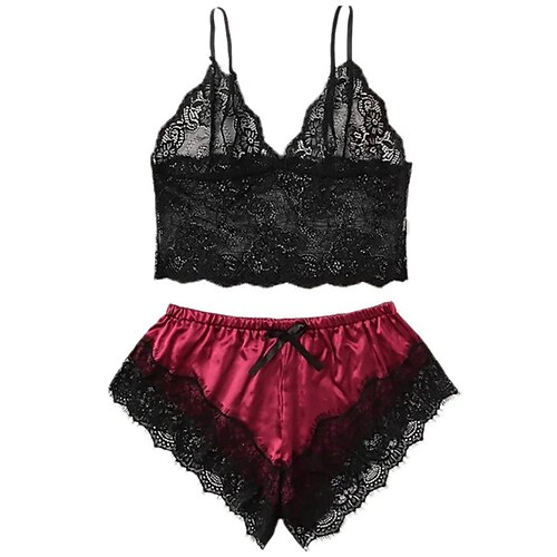 

Per donna Plus Size Lingerie sensuale Completo intimo Completi Colore puro Amanti Ultra magro caldo Interni Giornaliero San Valentino Raso Traspirante cinghie Senza maniche Senza maniche Pantaloncini