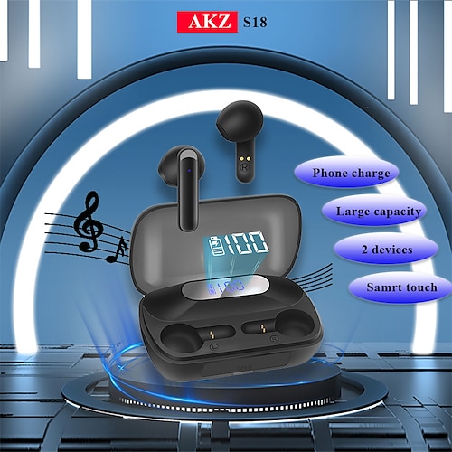 

AKZ-S18 Écouteurs sans fil TWS Casques oreillette bluetooth Dans l'oreille Bluetooth 5.3 Conception Ergonomique Stéréo LA CHAÎNE HI-FI pour Apple Samsung Huawei Xiaomi MI Yoga Usage quotidien Voyage