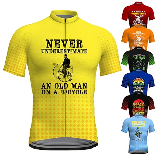 

21Grams Herre Cykeltrøje Kortærmet Cykel T-shirt Toppe med 3 baglommer Bjerg Cykling Vej Cykling Åndbart Svedtransporende Hurtigtørrende Refleksbånd Vinrød Gul Rød Polyester Sport Tøj