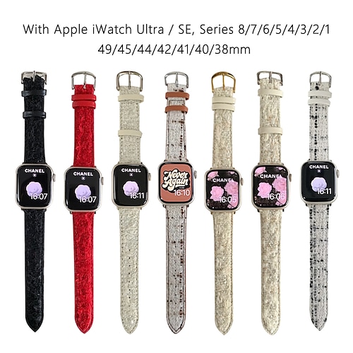 

Compatible with Apple Watch band 38mm 40mm 41mm 42mm 44mm 45mm 49mm Luxury Adjustable Stainless Steel Buckle Fabric Canvas Strap Replacement Wristband for iwatch Series Ultra 8 7 6 5 4 3 2 1 SE