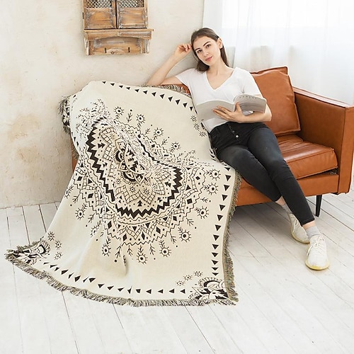 

housse de canapé boho canapé couverture jeter serviette pour canapé sectionnel fauteuil causeuse 4 ou 4 ou 3 places l forme anti-rayures chat lavable