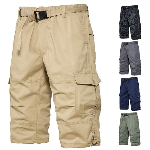 

Herre Cargoshorts kinesisk Arbeidsbukser Sommershorts Fallskjermbukser Lomme Multi lomme Høydestigning Ensfarget Anvendelig Utendørs Kalv lengde utendørs Avslappet Klassisk Chino Svart Gul Høy Midje