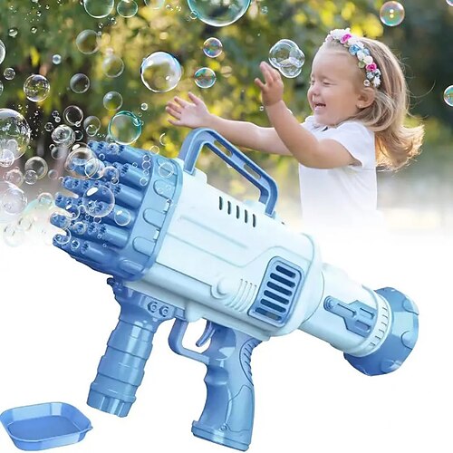 

32 buche gatling pistola a bolle automatica rocket boom bubble gun bubble bazooka gun indoor outdoor party wedding social outing electric automatic bubble machinegiocattoli regali per ragazzi e